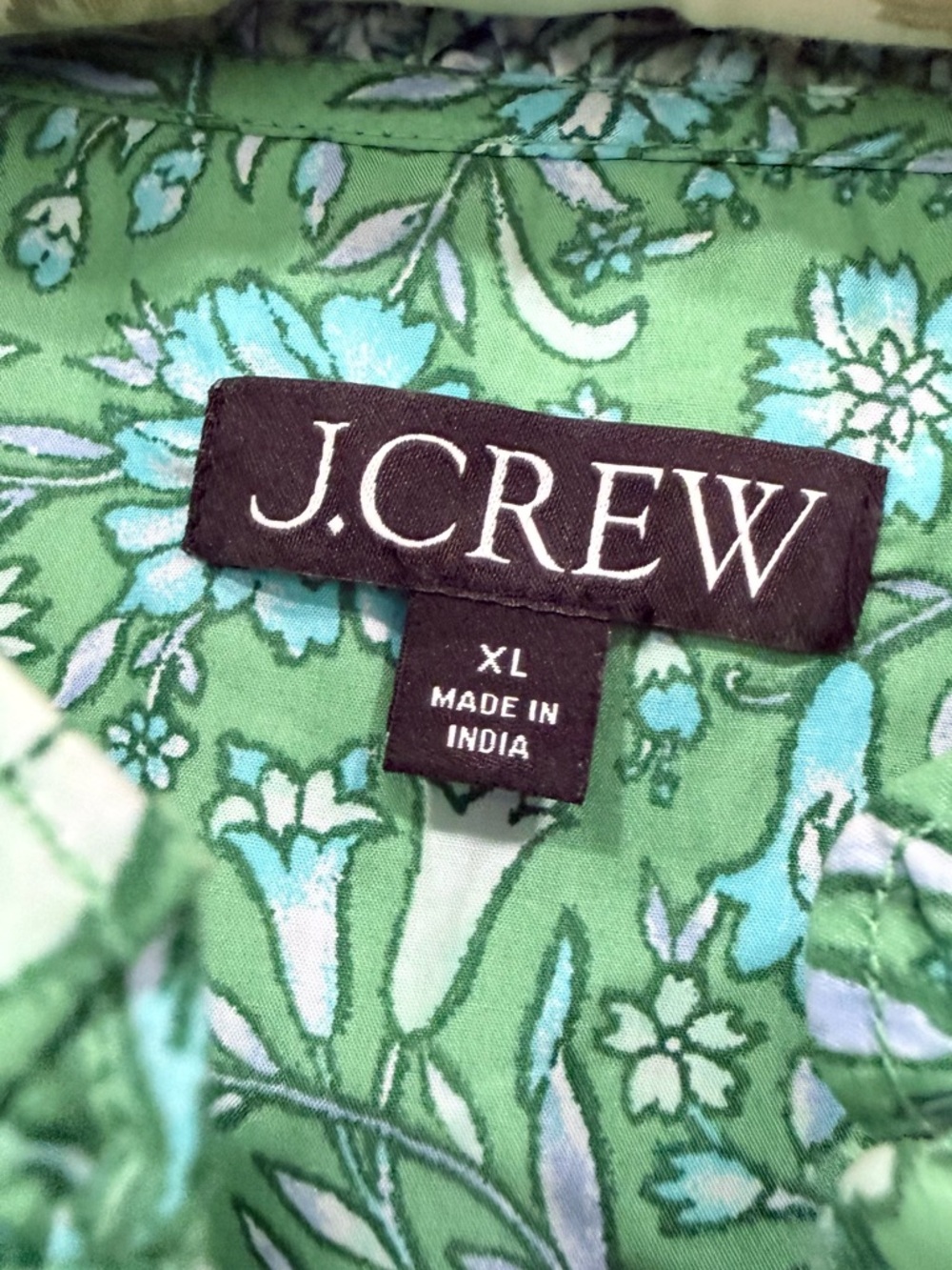 J. Crew Green Floral Short-Sleeve Blouse - Picture 3 of 5